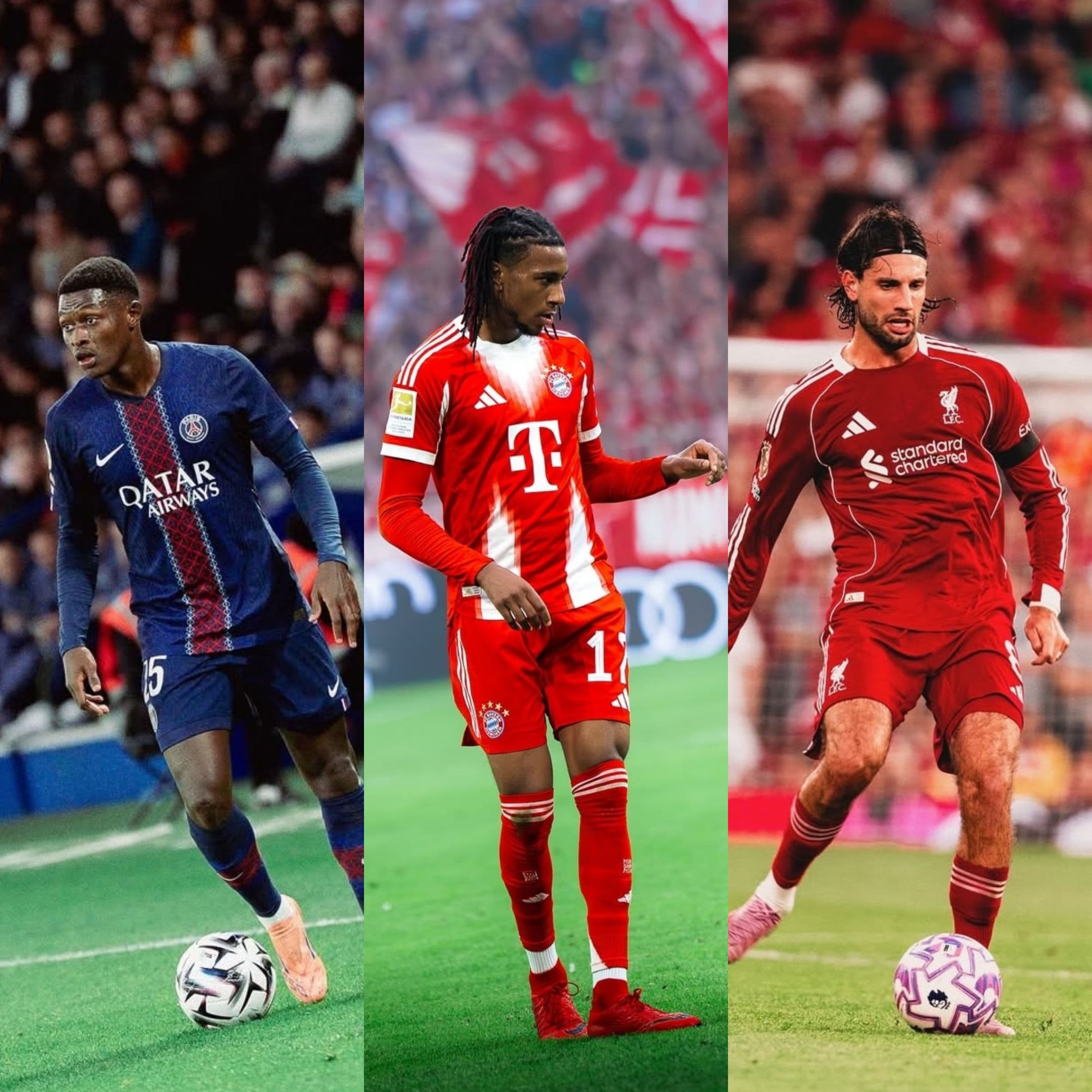 Nuno Mendes, Michael Olise, and Dominik Szoboszlai — 3 shadow UCL contributors