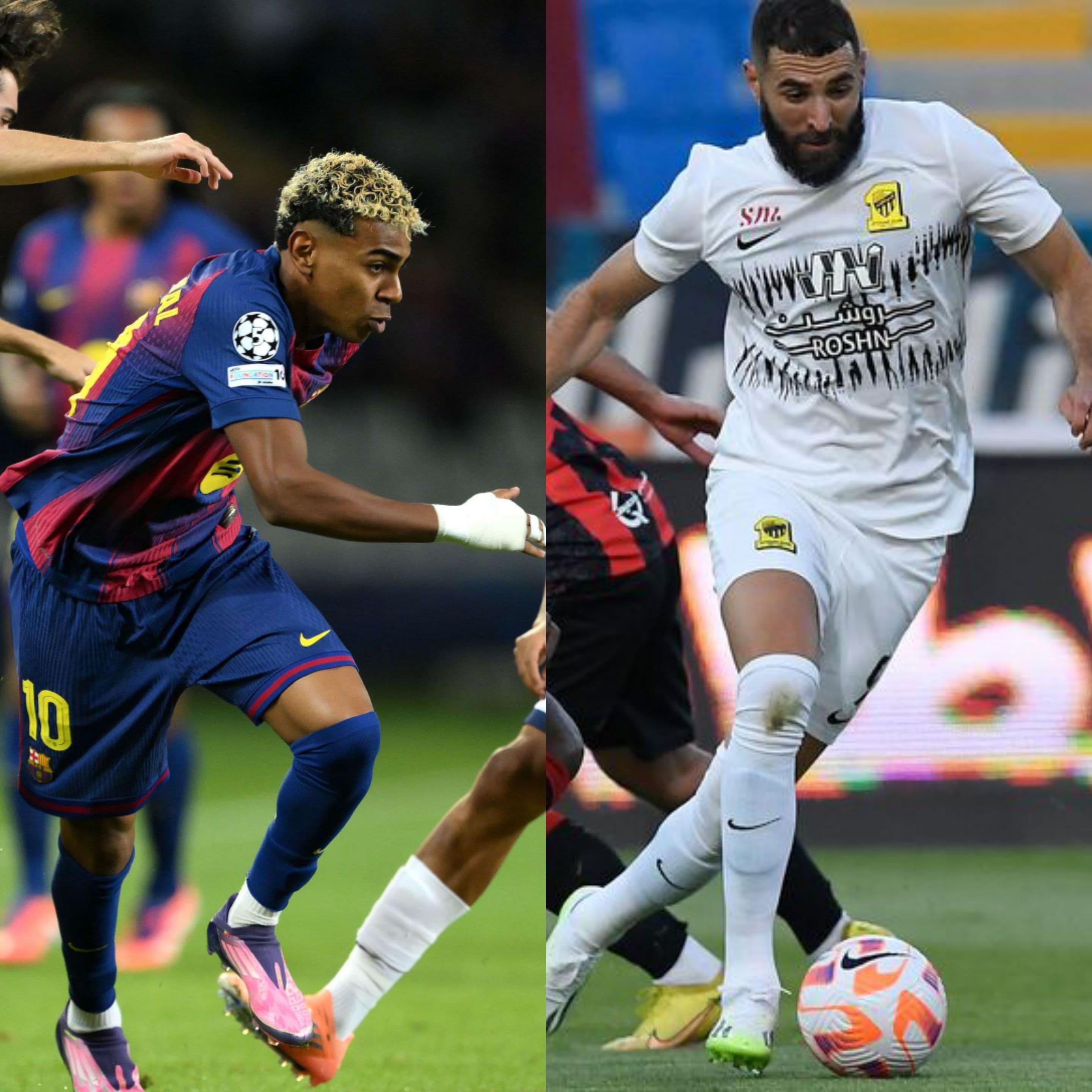 Karim Benzema and Lamine Yamal in action